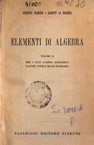 Elementi di algebra / di G. Bagnera - 2 / G. Bagnera