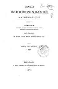 NOUVELLE correspondance mathématique - 2: 1876