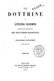 Le dottrine di Antonio Rosmini difese dalle im... - 1 / per Alessandro Pestalozza