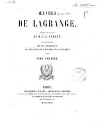 Oeuvres de Lagrange - 1
