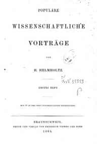Populare wissenschaftliche Vortrage - 1 / von H. Helmholtz