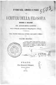 Evidenza amore e fede o, I criterj della filosofia... - 2 / Augusto Conti