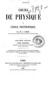 Cours de physique de l'École polytechnique / par ... - 1 / J. Jamin. - 2. éd