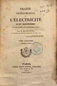 Traite experimental de l'electricite et du magneti... - 5.1 / M. Becquerel