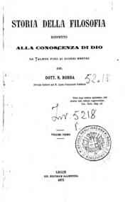 Storia della filosofia rispetto alla conoscenza di... - 1 / del dott. R. Bobba