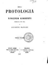 Della protologia - 2 / di Vincenzo Gioberti