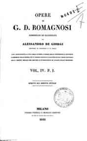 Opere di G. D. Romagnosi / riordinate ed illustrat... - 4: Scritti sul diritto penale - 1 / G. D. Romagnosi
