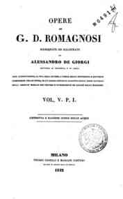 Opere di G. D. Romagnosi / riordinate ed illustrat... - 5: Condotta e ragione civile delle acque - 1 / G. D. Romagnosi