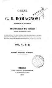 Opere di G. D. Romagnosi / riordinate ed illustrat... - 6: Economia politica e statistica - 2 / G. D. Romagnosi