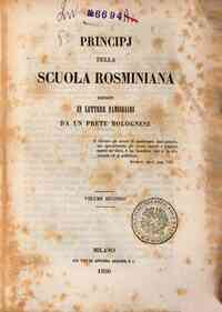 Principj della scuola rosminiana esposti in letter... - 2 / esposti in lettere famigliari da un prete bolognese