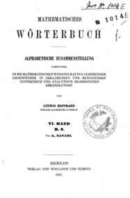 Mathematisches Worterbuch : Alphabetische Zusammen... - 6: R-S / von L. Natani