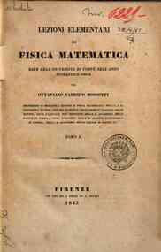 Lezioni elementari di fisica matematica : date nel... - 1 / da Ottaviano Fabrizio Massotti