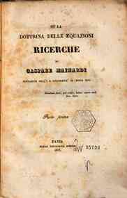 Su la dottrina delle equazioni : ricerche - 1 