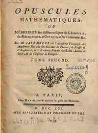 Opuscules mathématiques, ou Mémoires sur differe... - 2
