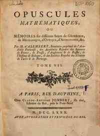 Opuscules mathématiques, ou Mémoires sur differe... - 7