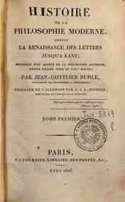 Histoire de la philosophie moderne, depuis la rena... - 1