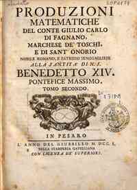 Produzioni matematiche del conte Giulio Carlo di F... - 2