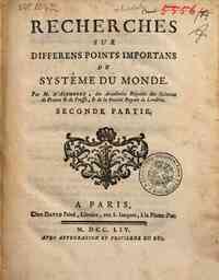 Recherches sur differens points importans du syste... - 2