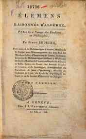 Élemens raisonnés d'algèbre, publiés à l'usag... - 1