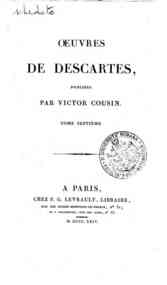 Oeuvres de Descartes, publiées par Victor Cousin.... - 7