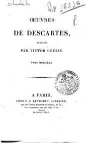 Oeuvres de Descartes, publiées par Victor Cousin.... - 8