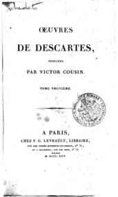 Oeuvres de Descartes, publiées par Victor Cousin.... - 9