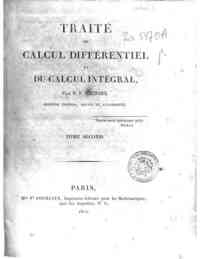 Traité du calcul différentiel et du calcul inté... - Tome 2