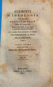 Elementi d'ideologia del conte Destutt di Tracy pa... - 1: Parte prima. Ideologia propriamente detta. - 2: Vol. 2