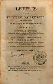 Lettres a une princesse d'Allemagne, sur divers su... - 1