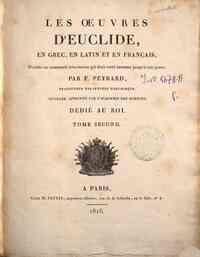 Les Oeuvres d'Euclide, en grec, en latin et en... - 2: 1816