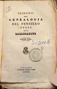 Principii della genealogia del pensiero opera del ... - 1 / del signor Lallerbasque