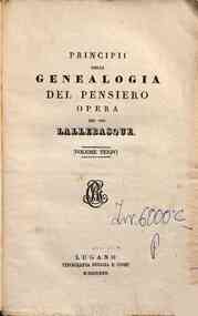 Principii della genealogia del pensiero opera del ... - 3 / del signor Lallerbasque