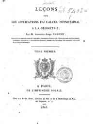 Lecons sur les applications du calcul infinitesima... - 1