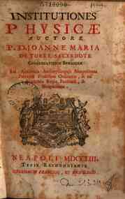 Institutiones physicae auctore P. D. Joanne Maria ... - [1]