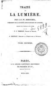 Traite de la lumiere, par J.-F.-W. Herschel, presi... - 1