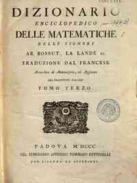 Dizionario enciclopedico delle matematiche delli s... - 3