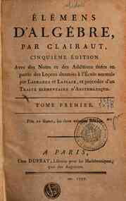 Elémens d'algebre, par Clairaut. Tome premier [-s... - 1