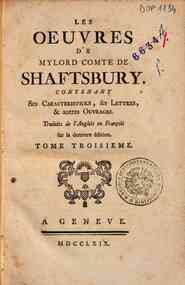 Les oeuvres de mylord comte de Shaftsbury. Con... - 3