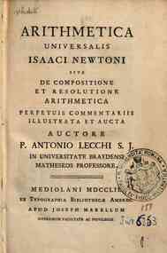 Arithmetica universalis Isaaci Newtoni sive De com... - 1
