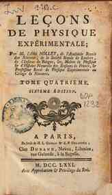 Leçons de physique experimentale; par m. l'Abbé ... - 4
