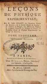 Leçons de physique experimentale; par m. l'Abbé ... - 3