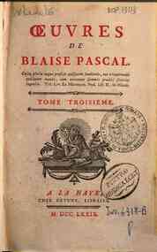 Œuvres de Blaise Pascal. Tome premier (-cinquieme... - 3