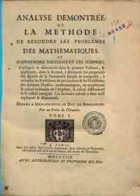 Analyse demontrée, ou la methode de resoudre les ... - 1