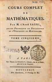 Cours complet de mathématiques, par m. l'abbé Sa... - 5