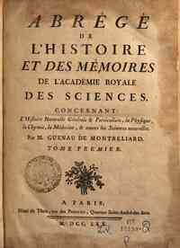 Abrégé de l'histoire et des mémoires de l'Acad... - 1 / Philippe Guéneau de Montbeillard