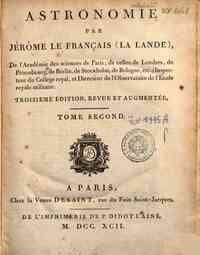 Astronomie par Jerôme Le Français (La Lande), de... - 2