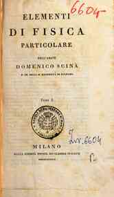 Elementi di fisica particolare / dell'abate Domeni... - 1 / dell'abate Domenico Scina