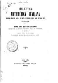Biblioteca matematica italiana : dalla origine del... - 1: Catalogo biografico, bibliografico e storic... - 1.1 / Pietro Riccardi