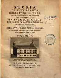 Storia dell'università degli studj di Roma detta ... - 4