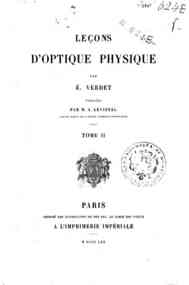 Leçons d'optique physique - 2 / par É. Verdet, publiées par m. A. Levistal
